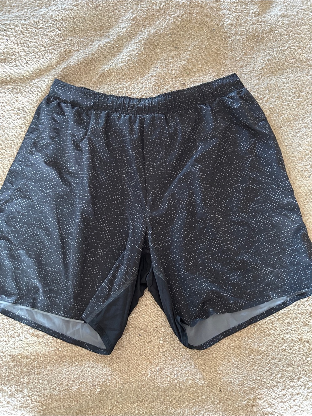 lululemon athletica Black Dotted Athletic Shorts